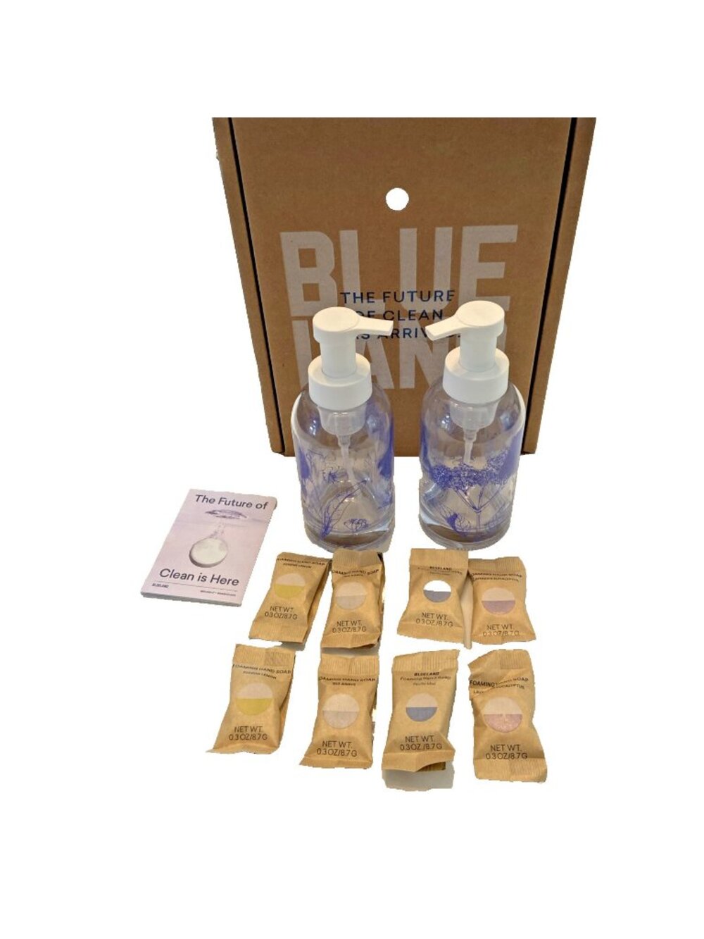 Blue Land   Products  Foaming Handsoap Set of 2 Reusable Bottles & 8 Tablets New